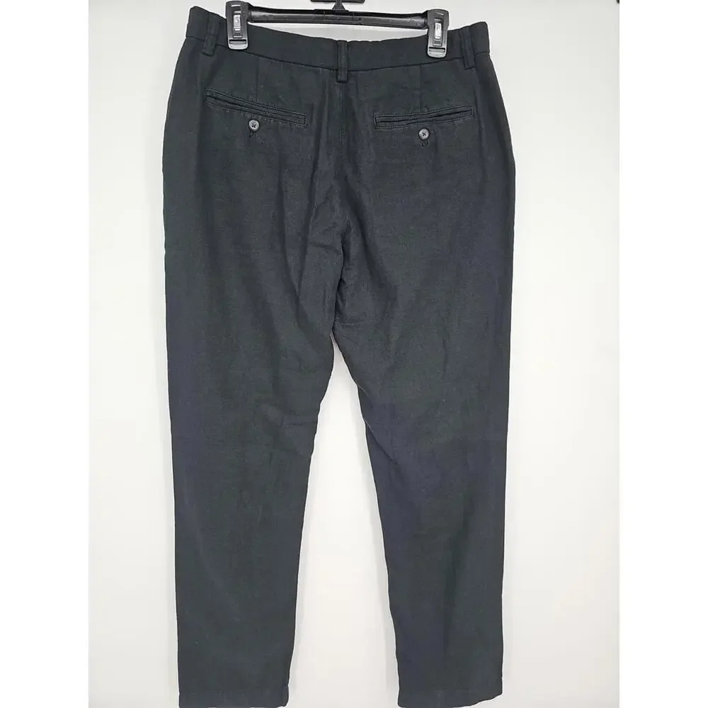 Banana‎ Republic Athletic Pants 32 x 34 Black Linen-Blend Pants NWT